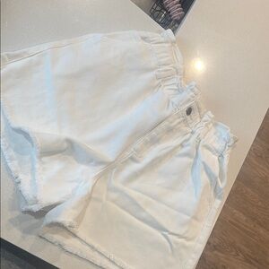 White High-Waisted Shorts